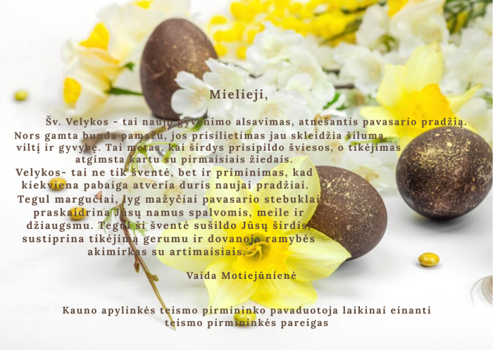 Sveikinimas Šv. Velykų proga