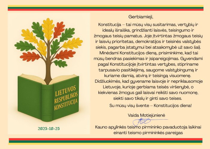 Sveikinimas Konstitucijos dienos proga 