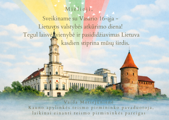 Sveikinimas Vasario 16-osios proga